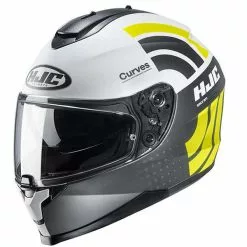 Policarbonato Casco Hjc C70 Curves Nero Giallo