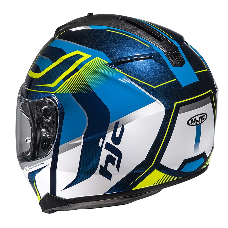 Policarbonato Casco Hjc C70 Lantic Blu Giallo 2 Policarbonato Casco Hjc C70 Lantic Blu Giallo - immagine 2