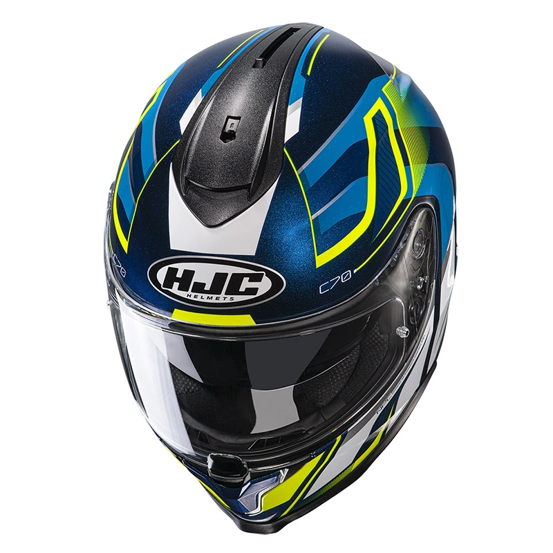Policarbonato Casco Hjc C70 Lantic Blu Giallo 3 Policarbonato Casco Hjc C70 Lantic Blu Giallo - immagine 3