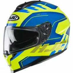 Policarbonato Casco Hjc C70 Koro Blu Giallo
