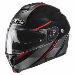 Policarbonato Casco Modulare Hjc C91 Tero Nero Rosso Fluo