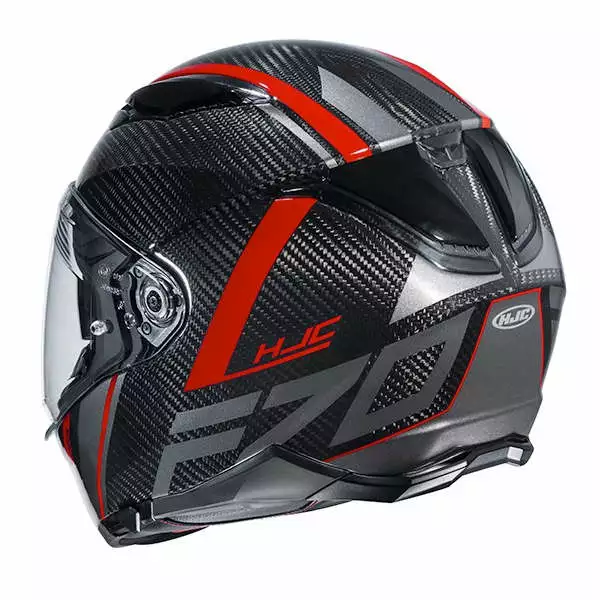 Fibra Casco Hjc F70 Carbon Eston Rosso 2 Fibra Casco Hjc F70 Carbon Eston Rosso - immagine 2