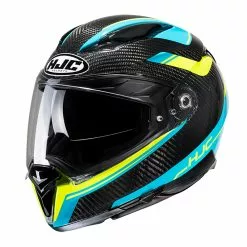 Fibra Casco Hjc F70 Carbon Ubis Aqua Nero