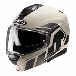 Policarbonato Casco Modulare Hjc I100 Beis Grigio Nero