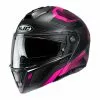 Policarbonato Casco Modulare Hjc I90 Lark Rosa Nero