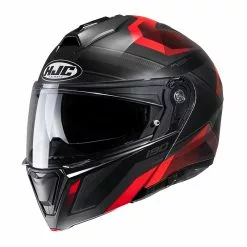 Policarbonato Casco Modulare Hjc I90 Lark Rosso Nero