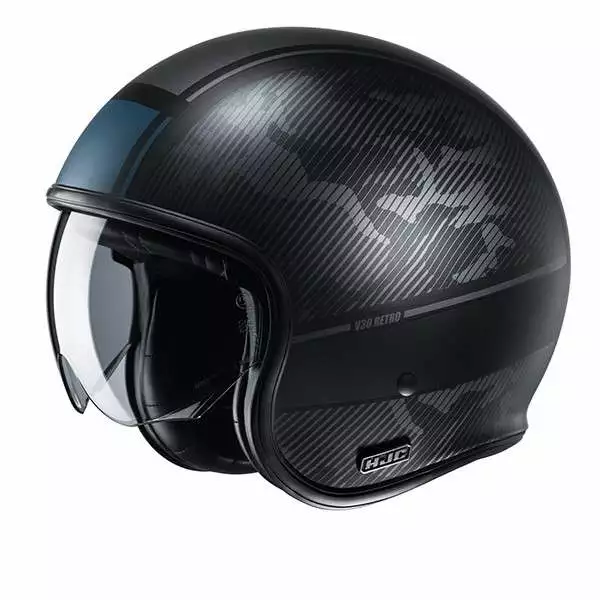 Custom Casco Hjc V30 Alpi Blu 1 Custom Casco Hjc V30 Alpi Blu