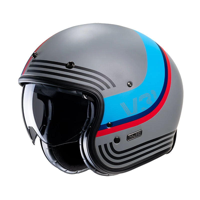 Custom Casco Hjc V31 Byron Grigio Blu 1 Custom Casco Hjc V31 Byron Grigio Blu