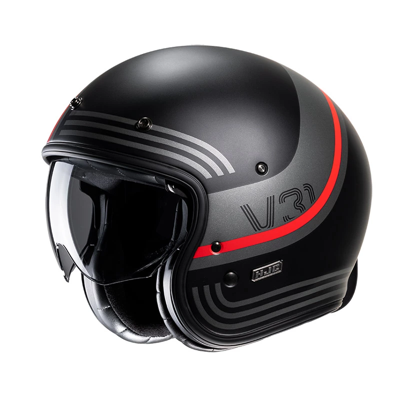 Custom Casco Hjc V31 Byron Rosso Nero 1 Custom Casco Hjc V31 Byron Rosso Nero